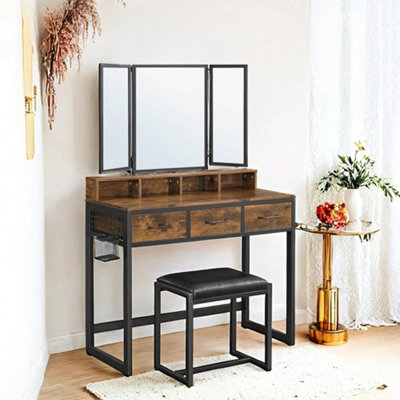formal dress brown shoes for men Dark Brown Wooden Reeded Wardrobe, Dressing Table, Mirror Set & Pair o –  Windsor Browne