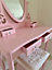 Dressing Table With Mirror Stool Vanity Dresser Bedroom Pink Love Heart