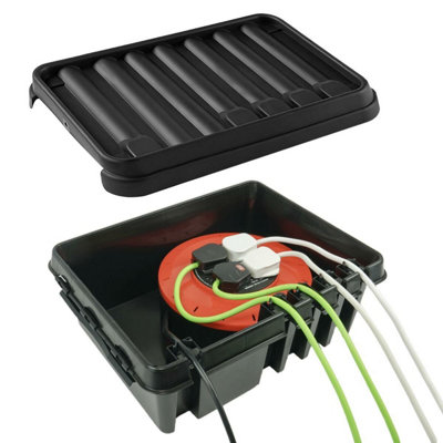 Waterproof Extension Cord Connection Box - Black Weatherproof