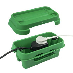DRiBOX Small IP55 Green Weatherproof Outdoor Electrical Power Cord Connection Box Enclosure 25.5 x 14.1 x 10.2cm