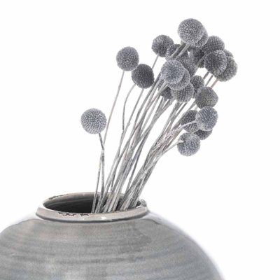 Dried Billy Ball Bunch of 20 Artificial Plant - H50 cm - Grey - 4