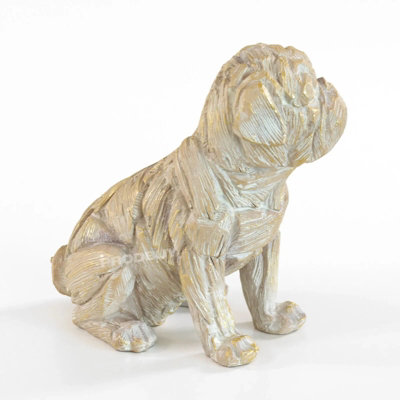 Driftwood Effect Sitting Pug Dog Ornament