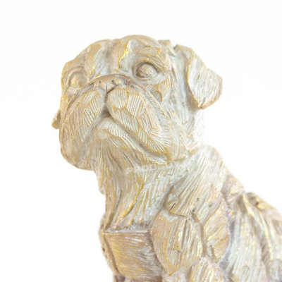 Driftwood Effect Sitting Pug Dog Ornament - 3