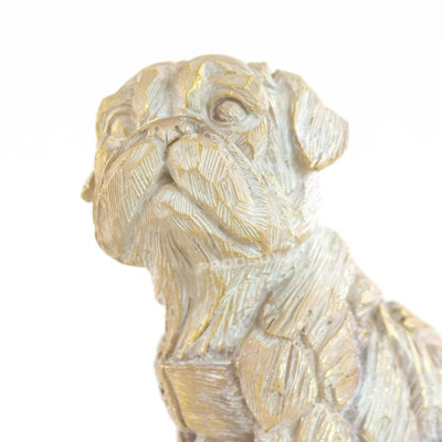 Driftwood Effect Sitting Pug Dog Ornament