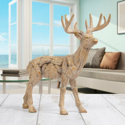 Driftwood Effect Standing Stag Ornament - 3
