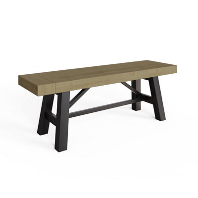 Driftwood Lacquered Solid Pine Dining Bench