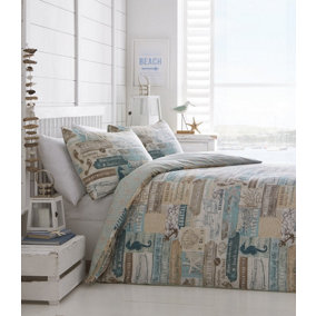 Driftwood Polycotton Super King Duvet Cover and Pillowcases Set