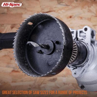 Drill Bit Set for Drill Drivers For Wood Hole Saws, Brad Points & Spade ...