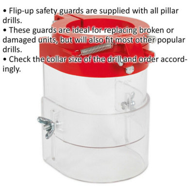 Drill Press Safety Guard - 62mm Collar - Pillar Drill Protective Guard