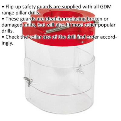 Drill Press Safety Guard - 75mm Collar - Pillar Drill Protective Guard