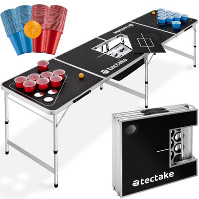 Drink Pong Table Blitz - height adjustable, foldable, with drinks compartment - black