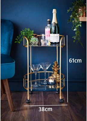 Gold Bar Cart Gold Serving Bar Cart For Living Room, Home Island