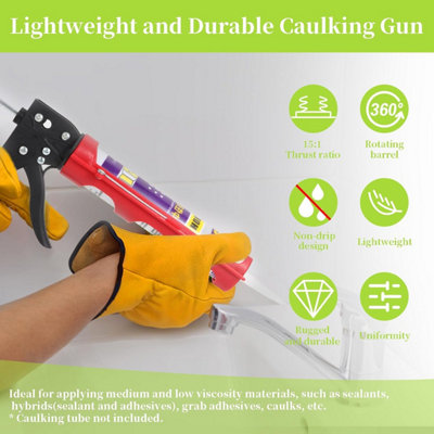 thumbnail image 2 of Heavy Duty Smooth Rod Caulking Gun – Holds 29 Oz Cartridge, 14:1 Thrust Ratio (JM128C) 2 of 4