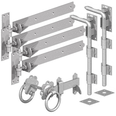 Driveway Gate Pack - Adjustable Hook and Band Gate Hinges - Gate Bolts ...