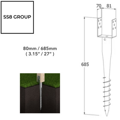 Driving Rod Tool Galvanised 420 x 15 mm FOR Fence Spike Ground Support Screw Anchor - 6