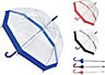 Drizzles Ladies Clear Dome Umbrella Brolly assorted colour Trim