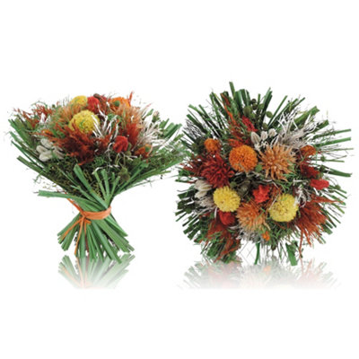 Droog Boeket FT-20OR Oranje, 30cm Pot Size, 300cm Tall, Dried Bouquet