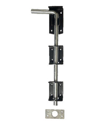 Drop Down Bolt 12" GATE GARAGE STRONG Heavy Duty Shed Black & Zinc