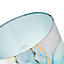 Drum Lamp Shade in Marble Effect Cotton Fabric Duck Egg Turquoise and Pink