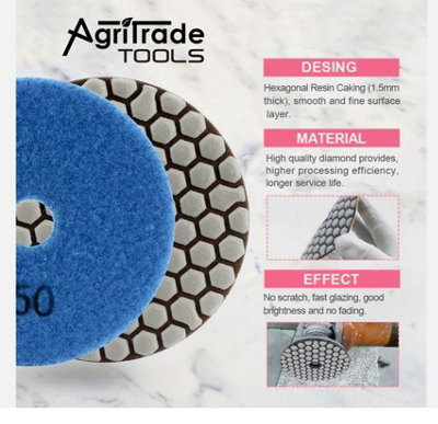 4'' Dry Diamond Polishing Pad Resin Sanding Disc Granite Porcelain