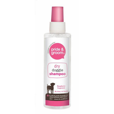 Dry Doggie Shampoo Pride & Groom Raspberry Scented Dog Cleans & Conditions, 200ml