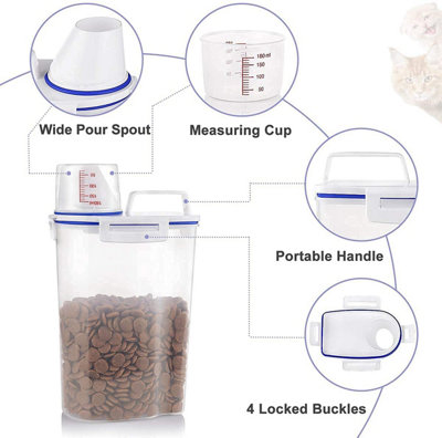 Dry Food and Grains Storage Container with Measuring Cup and Airtight ...