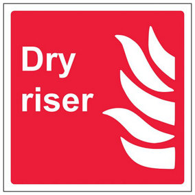 DRY RISER Fire Equipment Safety Sign - Adhesive Vinyl - 150x150mm (x3)
