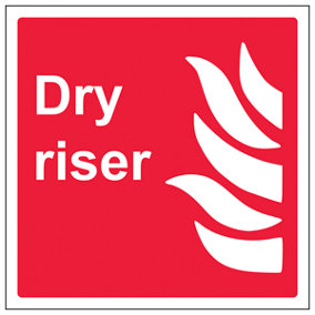 Dry Riser Fire Safety Equipment Sign - Adhesive Vinyl - 100x100mm (x3)