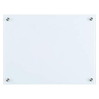 Dry Wipe Frameless Glass White Board non magnetic 45cm x 60cm Dry Erase White