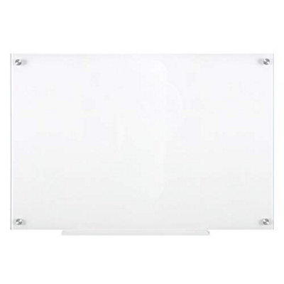 Dry Wipe Frameless Glass Whiteboard 45cm x 60cm Dry Erase Non Magnetic White