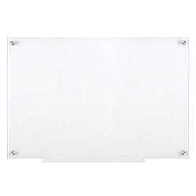 Dry Wipe Frameless Glass Whiteboard 45cm x 60cm Dry Erase Non Magnetic White
