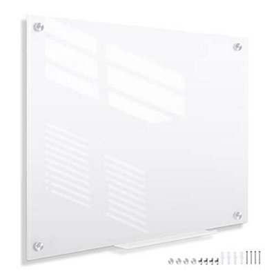 Dry Wipe Frameless Glass Whiteboard 60cm x 90cm Dry Erase Non Magnetic White Price Comparisons | Compare The Build