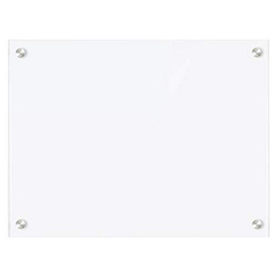 Dry Wipe Frameless Glass Whiteboard non magnetic 45cm x 60cm Ultra White