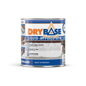 Drybase Damp Proof Paint (1 L, White) - Damp Proofing Membrane for Interior & Exterior Walls and Floors. Waterproof Paint.