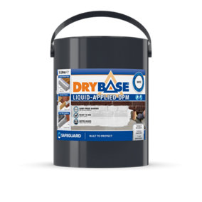 Drybase Damp Proof Paint (5 L, White) - Damp Proofing Membrane for Interior & Exterior Walls and Floors. Waterproof Paint.