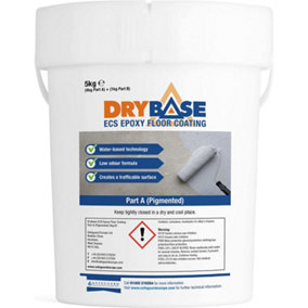 Drybase ECS Epoxy Floor Paint 5 Kg (Grey) - Waterproof Concrete Floor Paint for Garage, Kitchen or Industrial Factory Areas