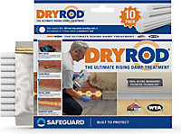 Dryrod Damp Proofing Rods (10 pack) - BBA-Approved Rising Damp Treatment, Stronger than DPC injection creams. Coverage 1.2m