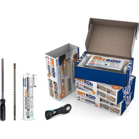Dryrod Damp Proofing Rods DPC Kit: Treats 18 Linear metres (9" Wall) - BBA Approved Rising Damp Treatment