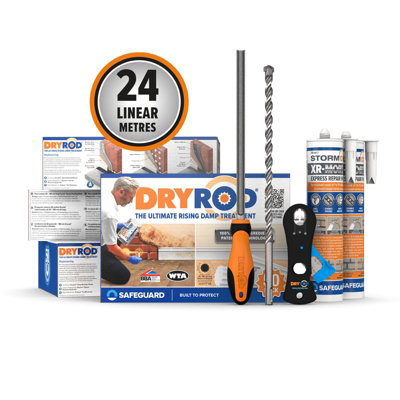 Dryrod Damp Proofing Rods DPC Kit Treats 24 Linear metres (9" Wall