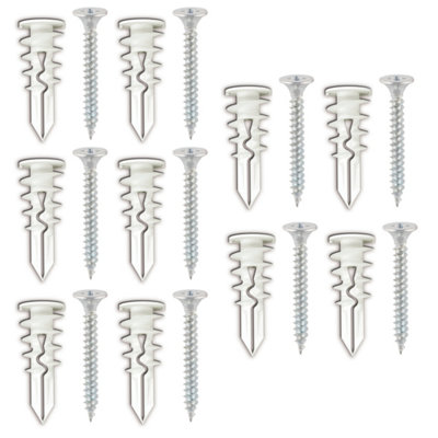 Drywall Anchors with Screws Heavy Duty Wall Anchors for Plasterboard & Hollow Walls No Pre Drilling (Pack of 10)
