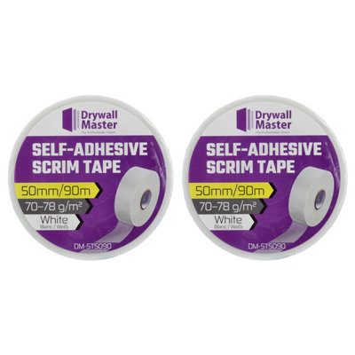 Drywall Master Scrim Tape 50mmX90m High Strength Self-Adhesive Pack of 2