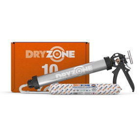 Dryzone 600ml Damp Proofing Cream x 10 + Dryzone DPC Application Gun