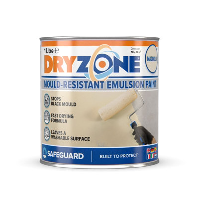 Dryzone Anti Mould Paint (1 Litre, Magnolia) 5 Years Protection