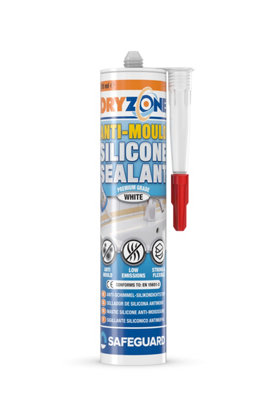 Dryzone Anti-Mould Silicone Sealant (310 ml White) Premium Sanitary-Grade, Low VOC Sealant for Bathroom and Kitchen Price Comparisons | Compare The Build