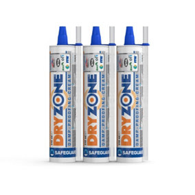 Dryzone Damp Proofing Cream 310ml (3 Pack) - Damp Proof Injection Cream for Rising Damp Treatment