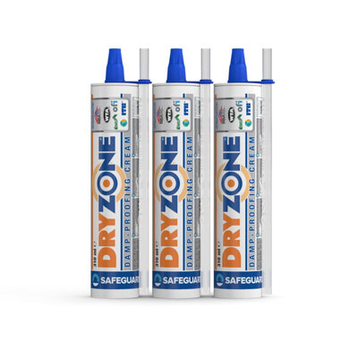 Dryzone Damp Proofing Cream (DPC) - 310 x (3Pack) - High-Strength Injection Cream for Rising Damp Treatment. BBA & WTA Approved