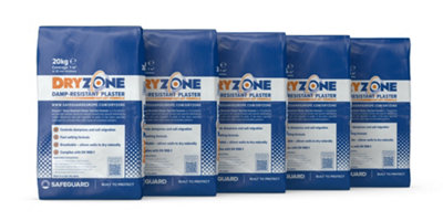 Dryzone Fast-Set Plaster (20kg x 5 pack) Breathable Cement-Based ...