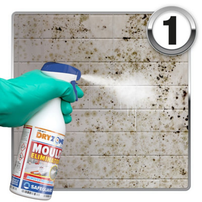 Dryzone Mould Remover and Prevention Kit (3 x 450ml Spray) Dual-Action solution, Fast-Acting eliminates mould and prevent regrowth