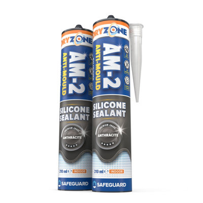 Dryzone Silicone Sealant Anthracite Grey Anti-Mould 310ml x 2 ...