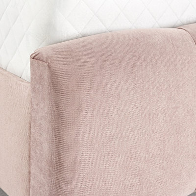 DS Living Chloe Panel Luxury Crushed Velvet Upholstered Bed Frame Dusty Pink